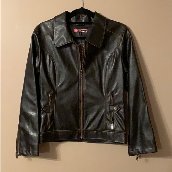 Dollhouse Jackets & Blazers - Dollhouse brown faux leather jacket size XL